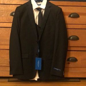 New Perry Ellis Boys Suit PANTS, BLAZER, VEST, SHIRT  & TIE - Sz 16
